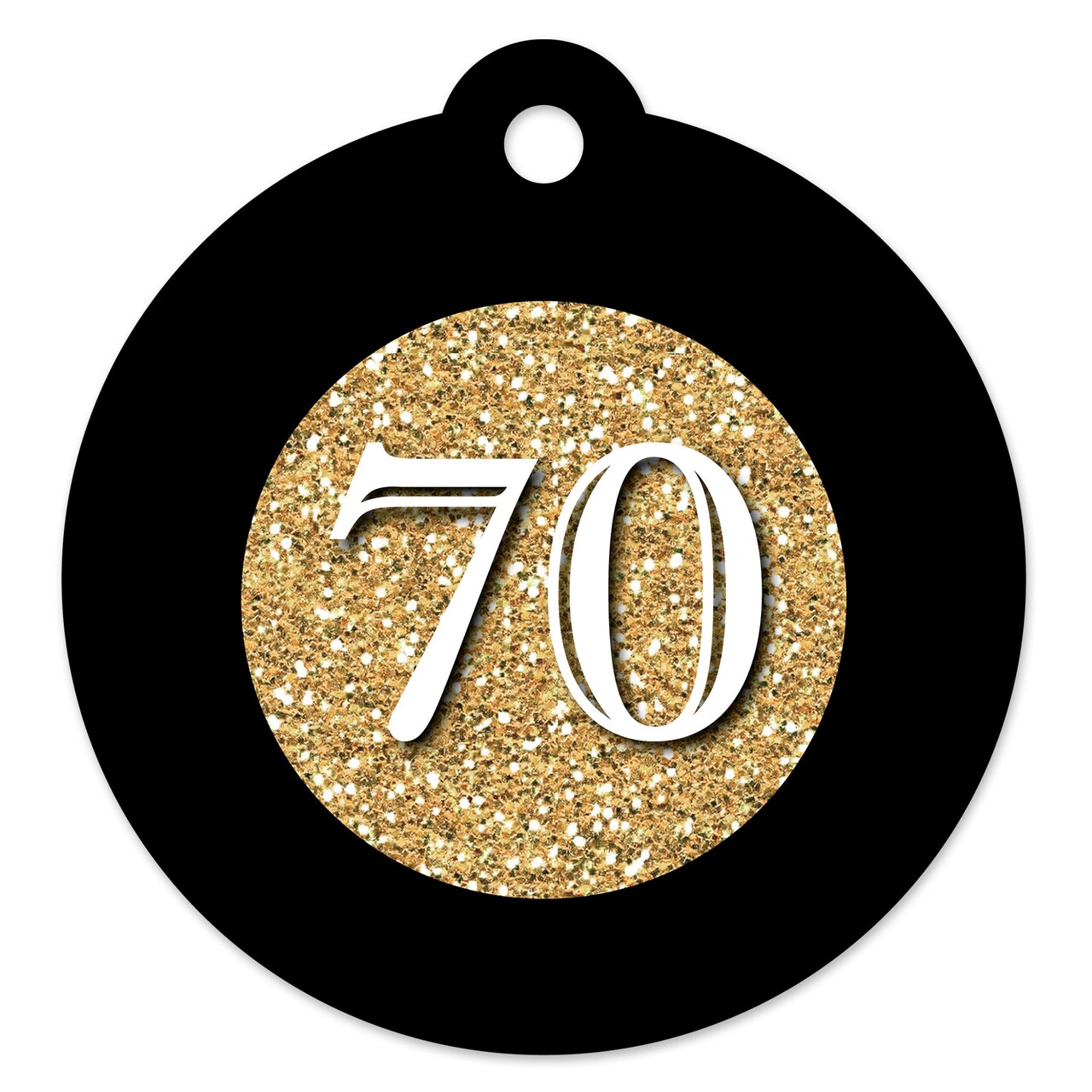 Big Dot of Happiness Adult 70th Birthday - Gold - Birthday Party Favor Gift Tags (Set of 20)